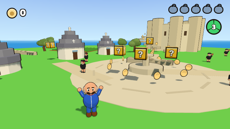 Lino in 3D nella piazza con Castel del Monte